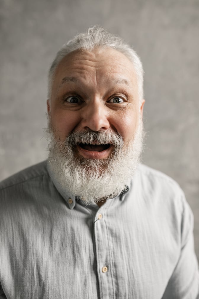 Elderly Man Looking Surprised